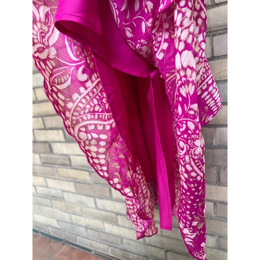 Jones New York Pink Paisley Sleeveless Chiffon Maxi Dress Size Large - Picture 3 of 4